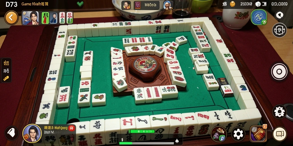 Tampilan gameplay D73 yang menarik dan penuh aksi Mahjong.