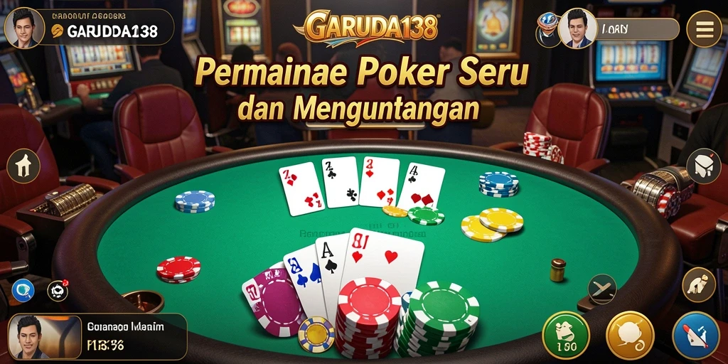 Tampilan gameplay seru di GARUDA138 dengan strategi poker menantang.