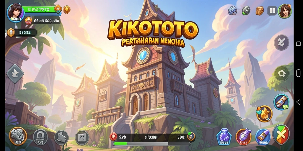 Tampilan gameplay <strong>KIKOTOTO</strong> dengan pertahanan menara yang strategis.