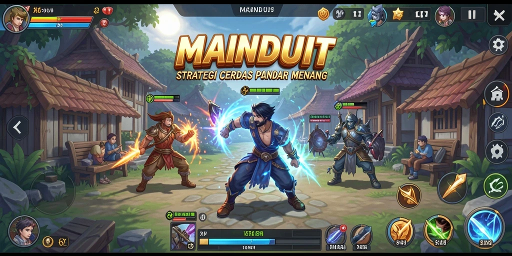 Screenshot gameplay MAINDUIT yang menampilkan aksi strategi intens.