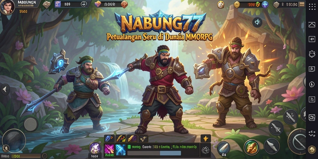 Screenshot menampilkan aksi seru dalam game MMORPG NABUNG77.