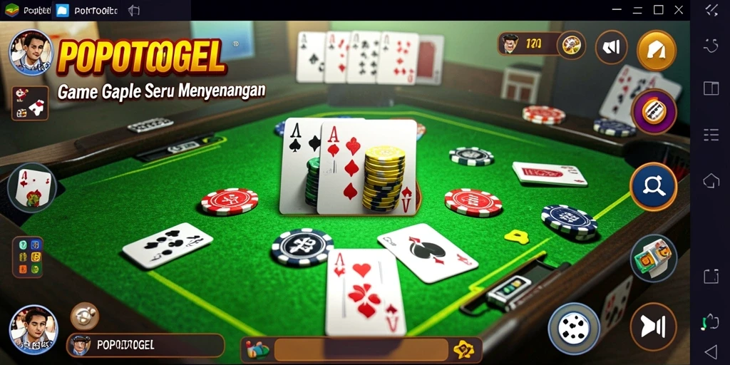 Tampilan seru gameplay Gaple di POPOTOGEL.