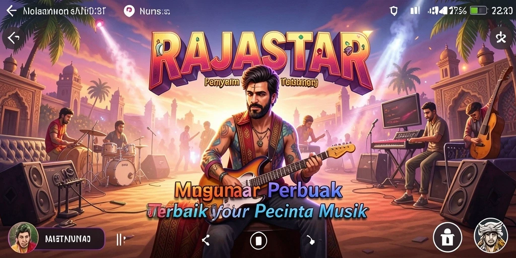 Tampilan gameplay menarik dari RAJASTAR yang penuh warna.
