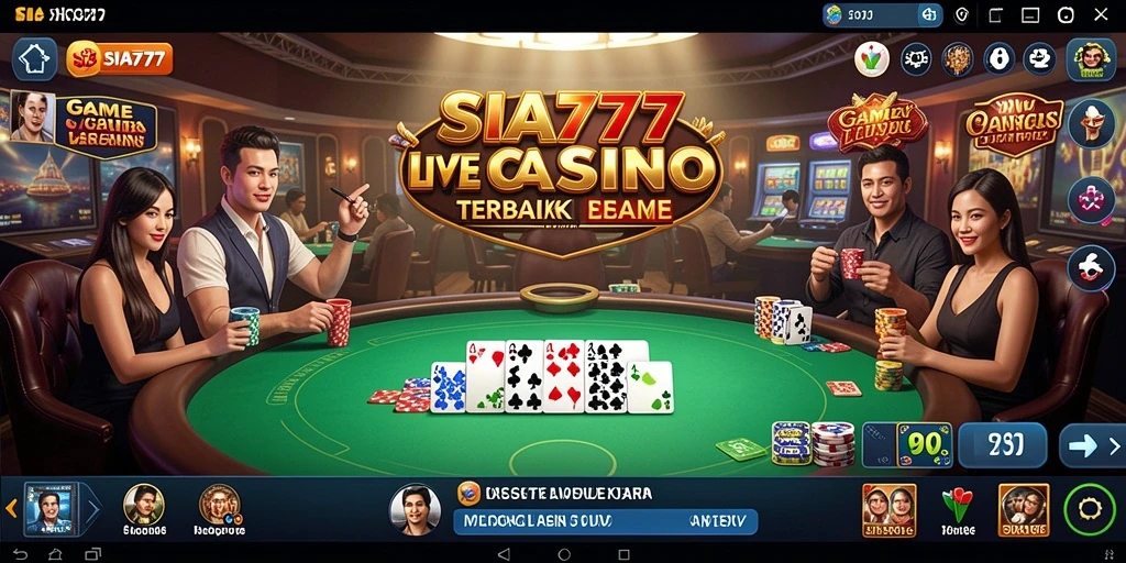 Screenshot SIA777 menampilkan dealer langsung dalam permainan Live Casino yang seru.