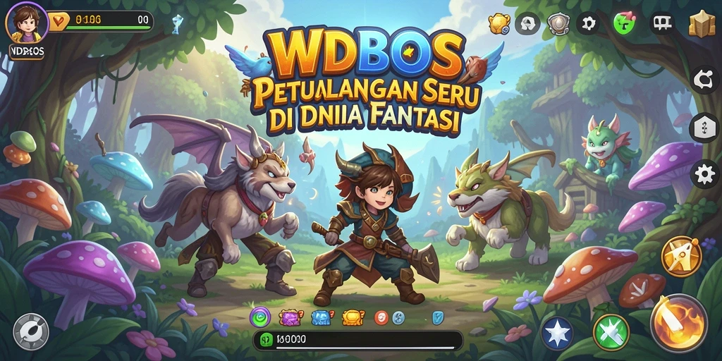 Tangkapan layar utama WDBOS menunjukkan aksi petualangan yang mendebarkan.
