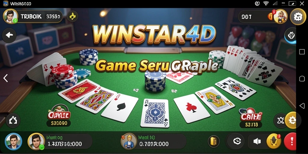 Tampilan gameplay seru dalam aplikasi Gaple WINSTAR4D.